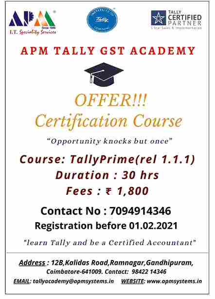 Read more about the article Certification Course – TallyPrime