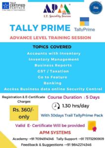 Read more about the article TallyPrime Advance Class